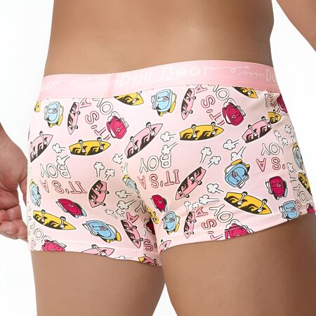 Розовые трусы-боксеры с принтом в виде скейтбордов